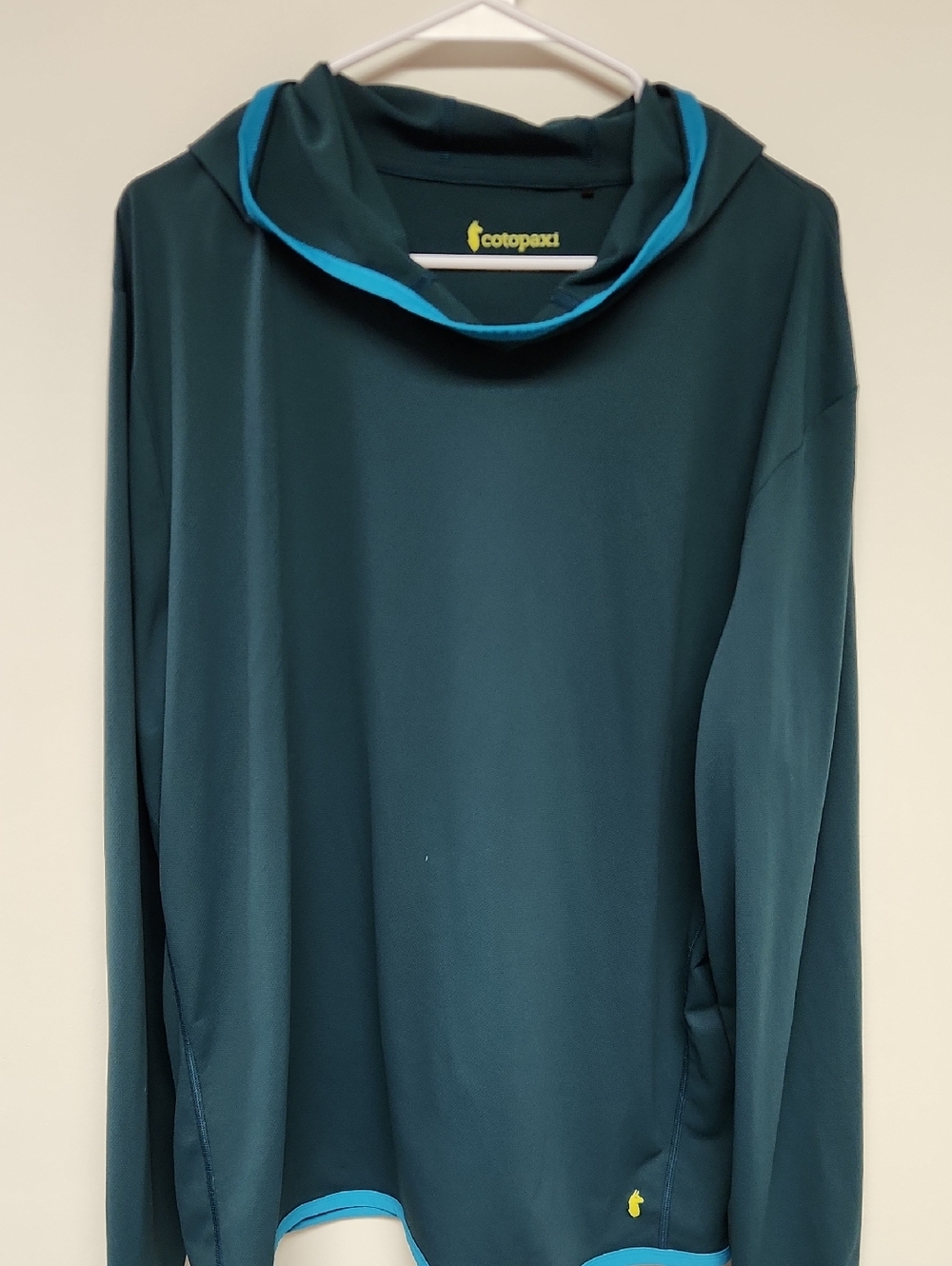 Cotopaxi Hooded Pullover Men’s Large Teal Lightweight Athletic Sweatshirt